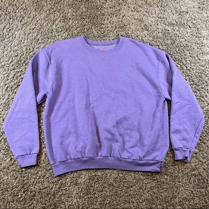 Blank Purple Hanes Crewneck Sweatshirt